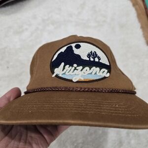 Local Crowns Arizona State Patch Snapback Hat Rope Trucker Cap Brown Cotton NWOT